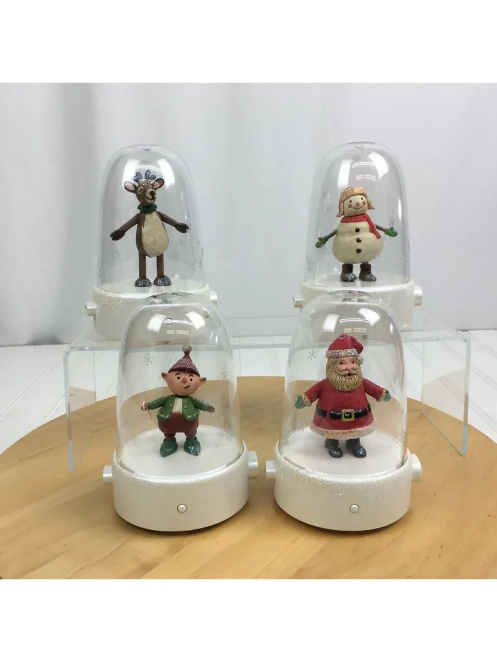 Hallmark Happy Tappers Dancing Musical Figurines Set of 4 2008 Elf Santa Snowman